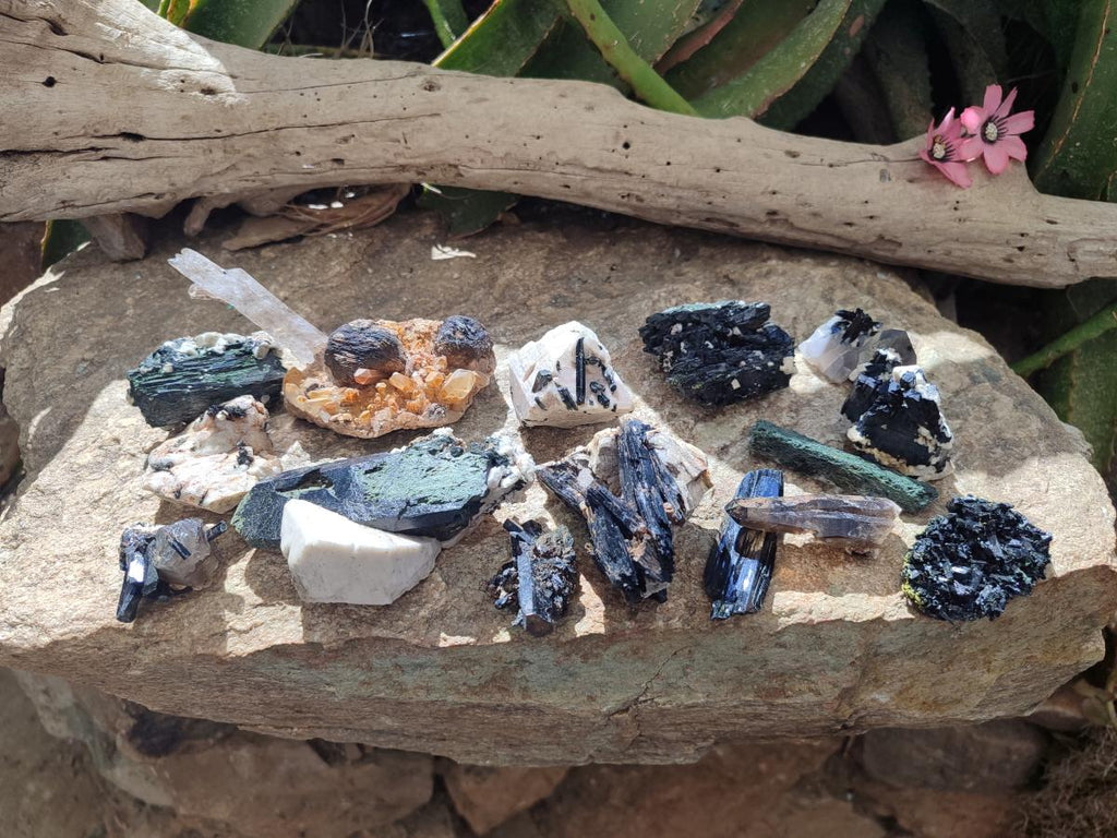 Natural Aegirine Crystals with Associated Minerals x 29 From Zomba, Malawi - Toprock Gemstones and Minerals 