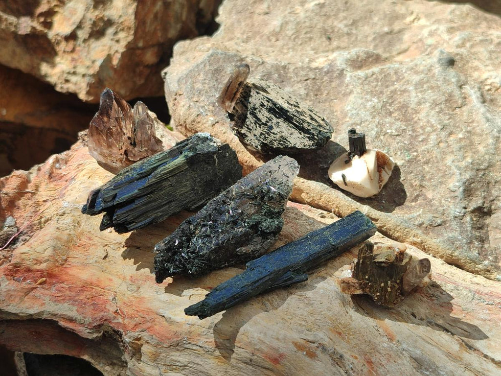 Natural Aegirine Crystals with Associated Minerals x 29 From Zomba, Malawi - Toprock Gemstones and Minerals 