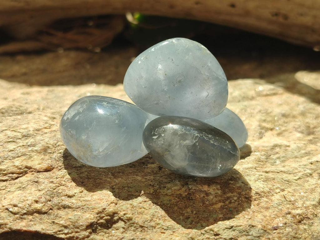 Polished Mini Blue Celestite Free Forms x 40 From Sakoany, Madagascar - Toprock Gemstones and Minerals 