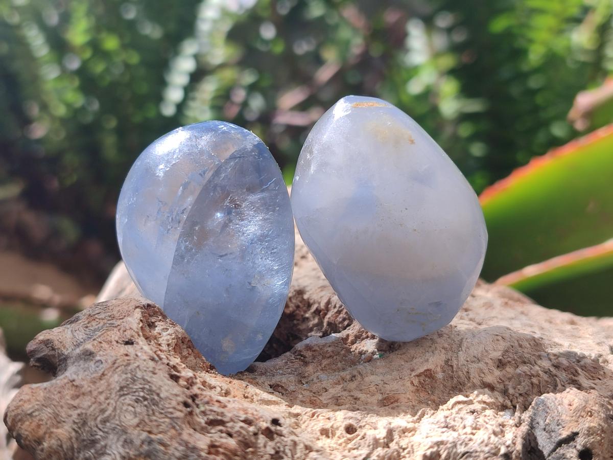Polished Mini Blue Celestite Free Forms x 40 From Sakoany, Madagascar - Toprock Gemstones and Minerals 