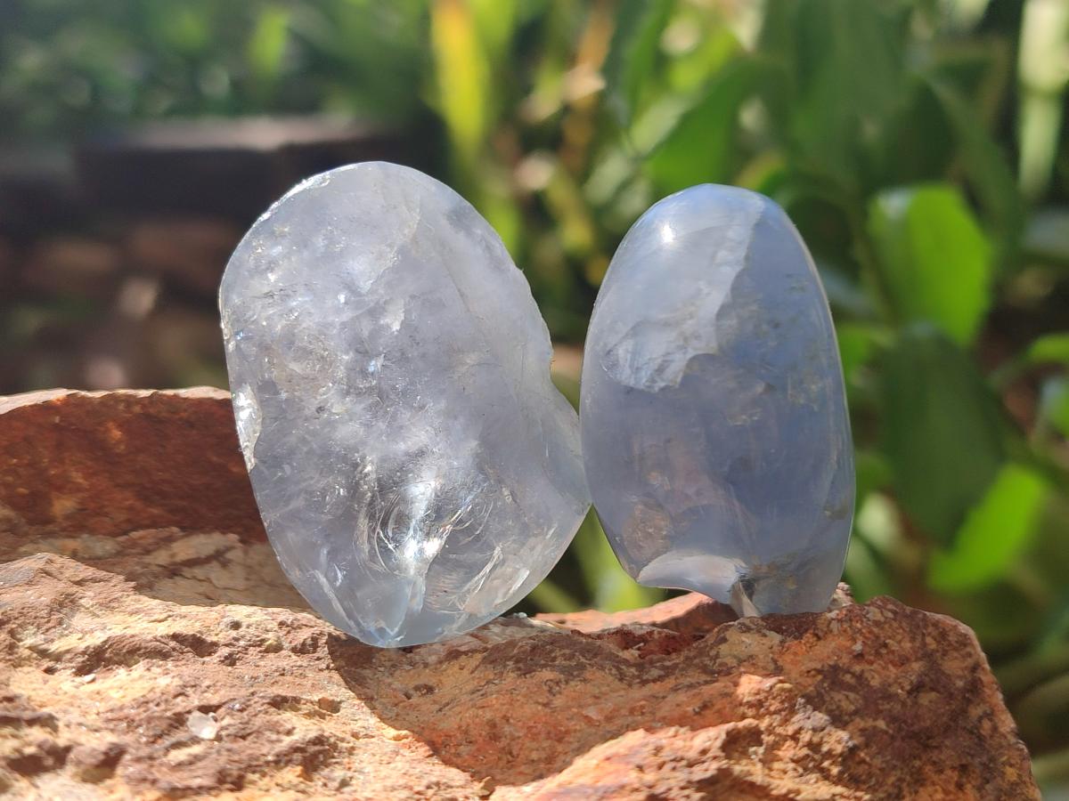 Polished Mini Blue Celestite Free Forms x 40 From Sakoany, Madagascar - Toprock Gemstones and Minerals 