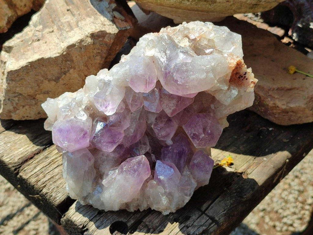 Natural Jacaranda Amethyst Crystal Clusters x 2 From Mumbwa, Zambia - Toprock Gemstones and Minerals 