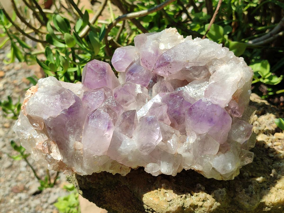 Natural Jacaranda Amethyst Crystal Clusters x 2 From Mumbwa, Zambia - Toprock Gemstones and Minerals 