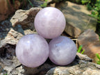 Polished Gemmy Blue Star Rose Girasol Quartz Spheres x 3 From Madagascar - Toprock Gemstones and Minerals 