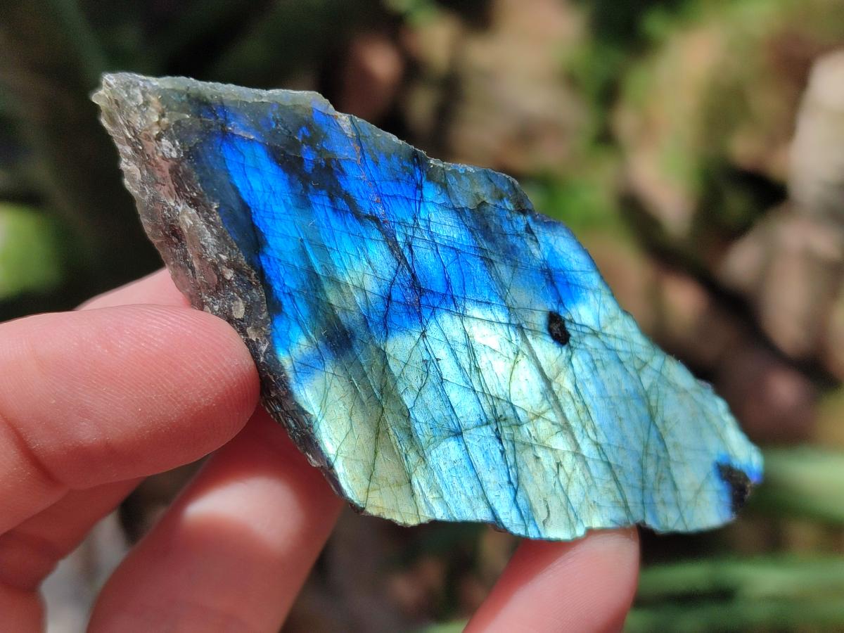Polished One Side Labradorite Specimens x 12 From Madagascar - Toprock Gemstones and Minerals 