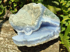 Natural Blue Lace Agate Geode Specimens x 2 From Nsanje, Malawi - Toprock Gemstones and Minerals 