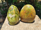 Polished Green Opal Standing Free Forms x 6 From Betroka, Madagascar - Toprock Gemstones and Minerals 