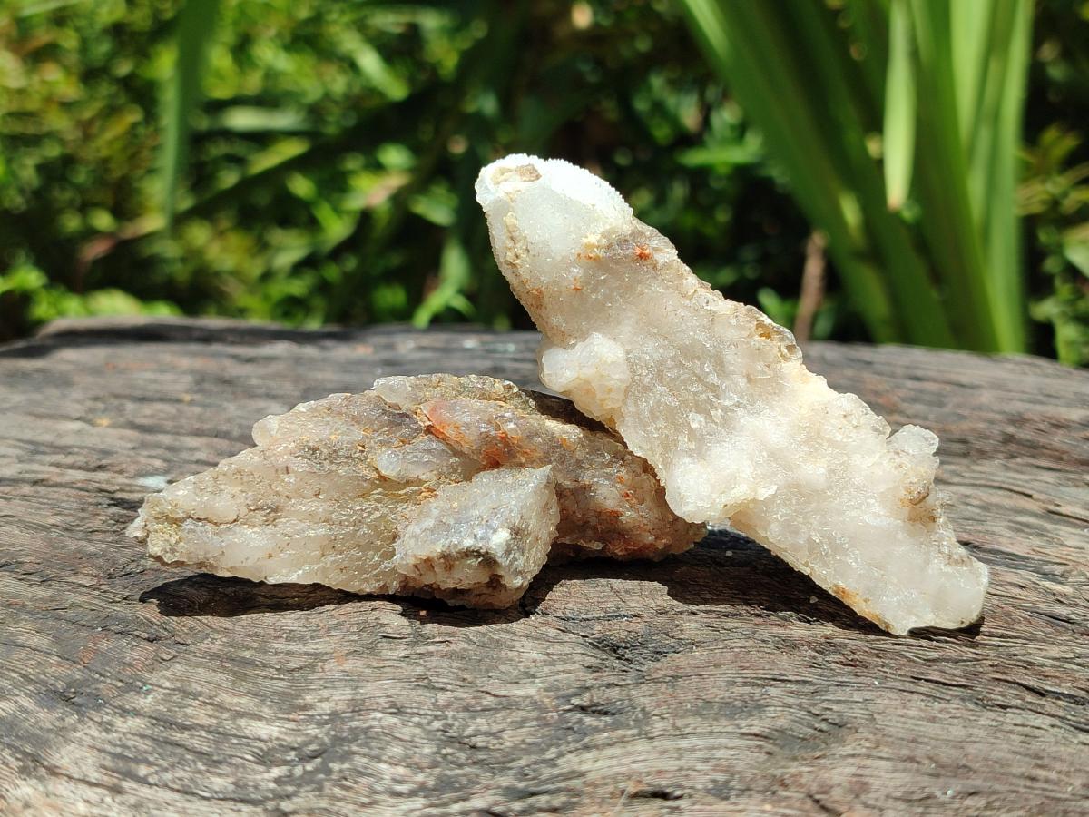 Natural Drusy Quartz Coated Spearhead Calcite Crystals x 12 From Albert's Mountain, Lesotho - Toprock Gemstones and Minerals 