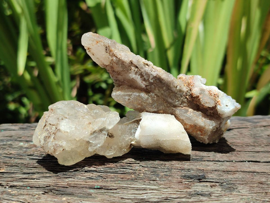 Natural Drusy Quartz Coated Spearhead Calcite Crystals x 12 From Albert's Mountain, Lesotho - Toprock Gemstones and Minerals 