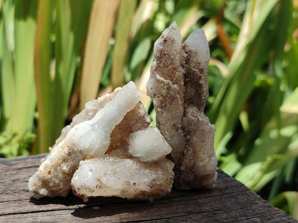 Natural Drusy Quartz Coated Spearhead Calcite Crystals x 12 From Albert's Mountain, Lesotho - Toprock Gemstones and Minerals 