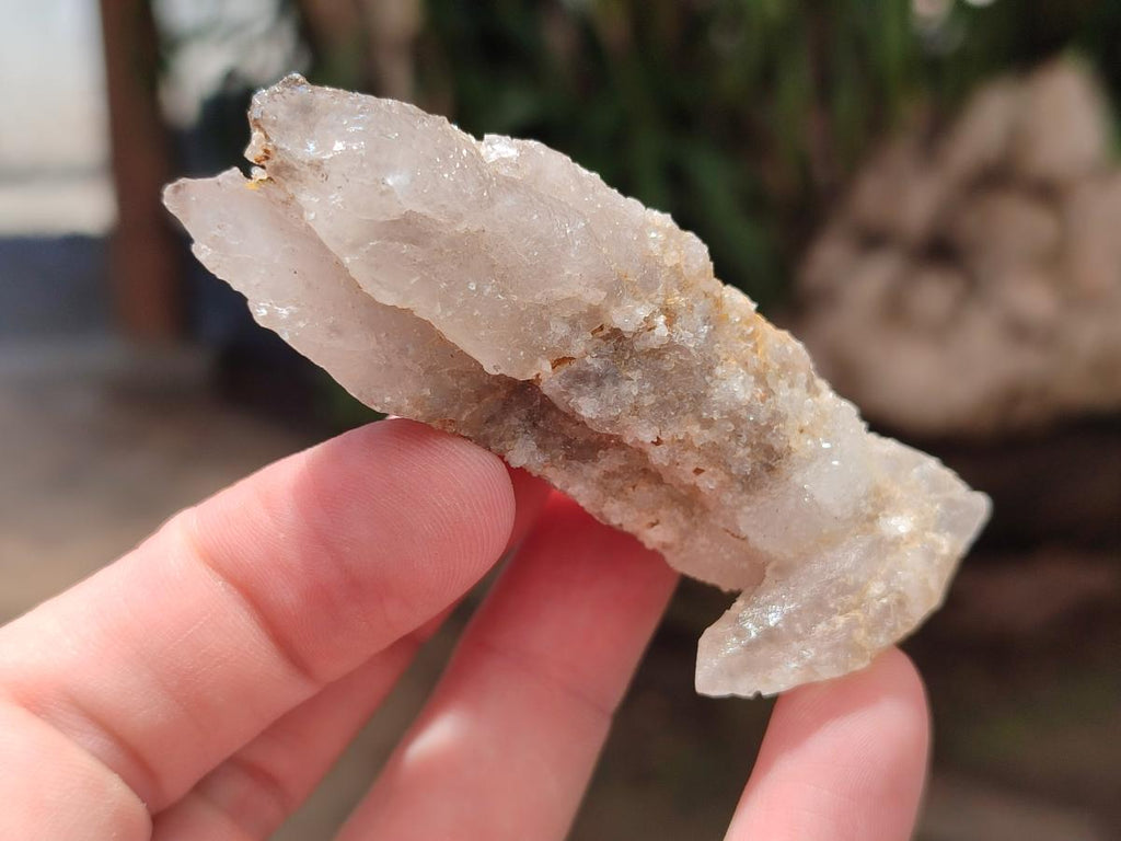 Natural Drusy Quartz Coated Spearhead Calcite Crystals x 12 From Albert's Mountain, Lesotho - Toprock Gemstones and Minerals 