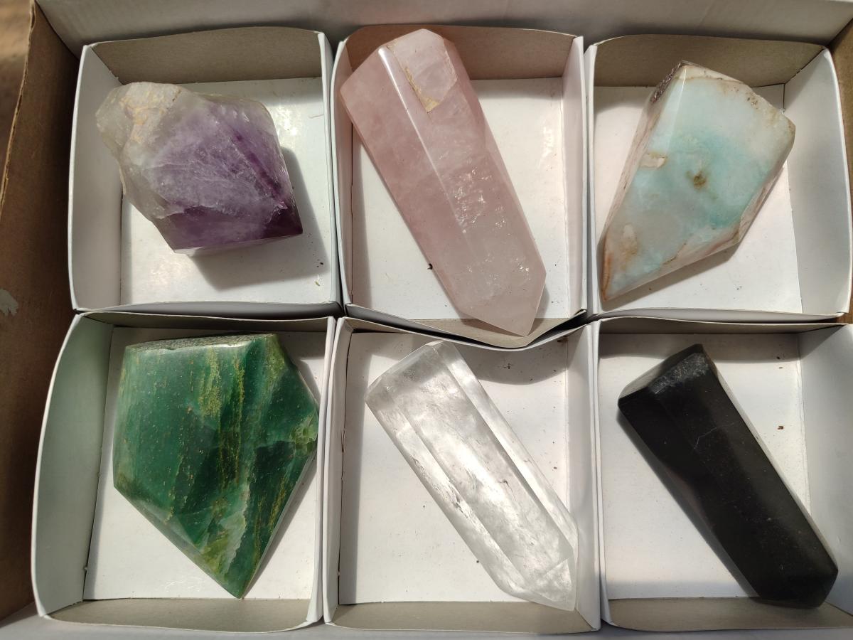 Polished Mixed Minerals x 6 From Southern Africa - Toprock Gemstones and Minerals 