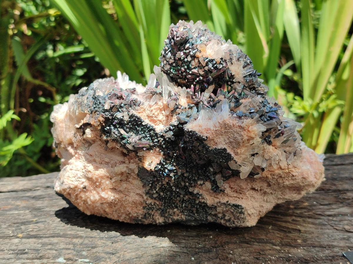 Natural Blacknite Quartz Cluster Specimens x 2 From Madagascar - Toprock Gemstones and Minerals 