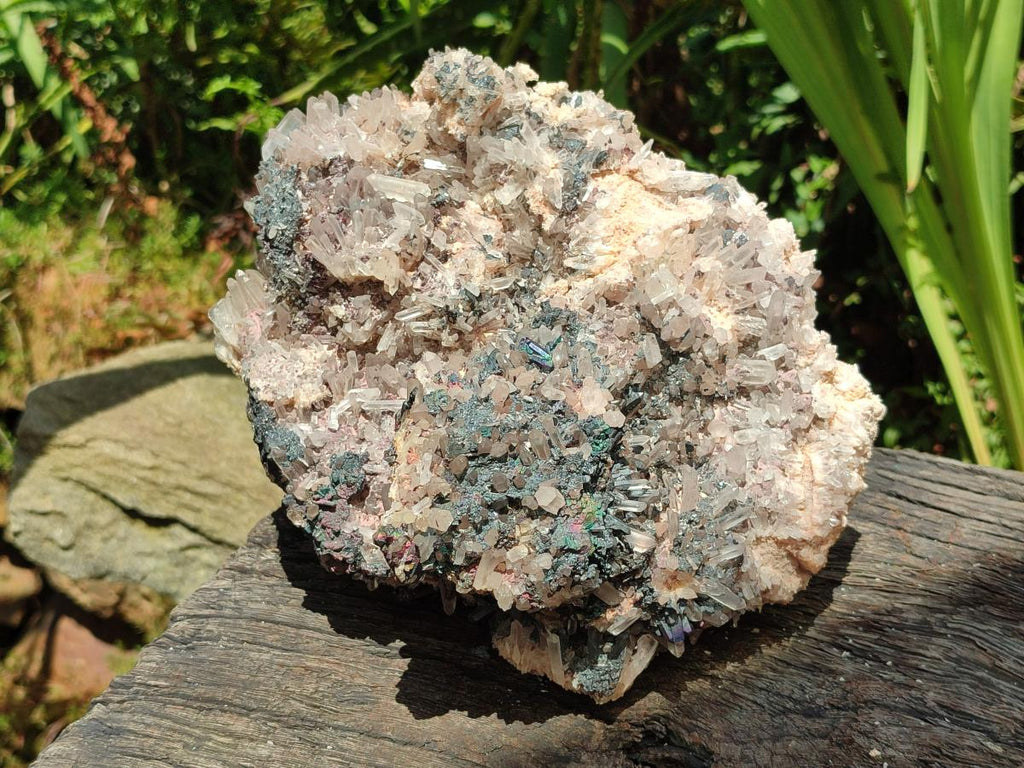 Natural Blacknite Quartz Cluster Specimens x 2 From Madagascar - Toprock Gemstones and Minerals 