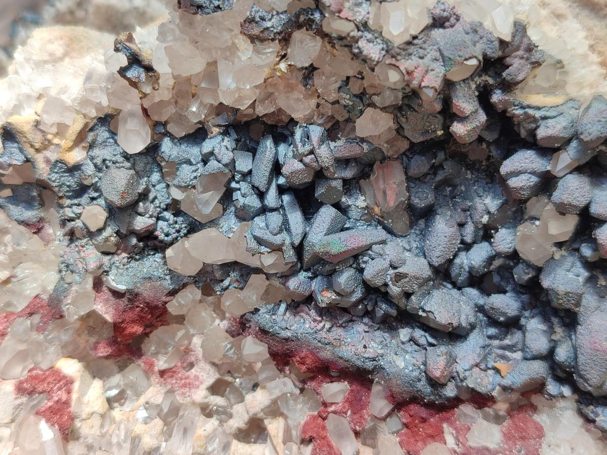 Natural Blacknite Quartz Cluster Specimens x 2 From Madagascar - Toprock Gemstones and Minerals 