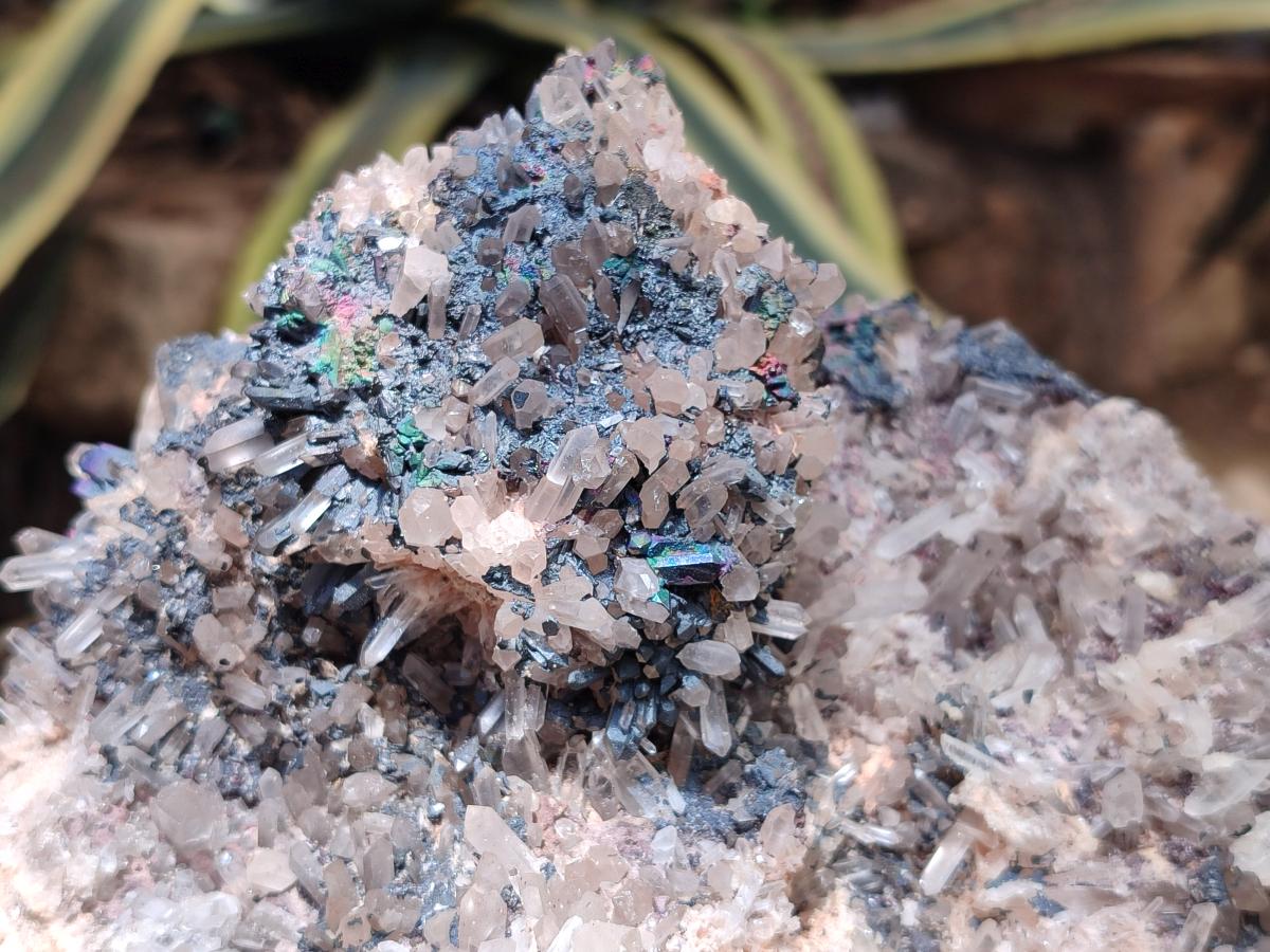 Natural Blacknite Quartz Cluster Specimens x 2 From Madagascar - Toprock Gemstones and Minerals 