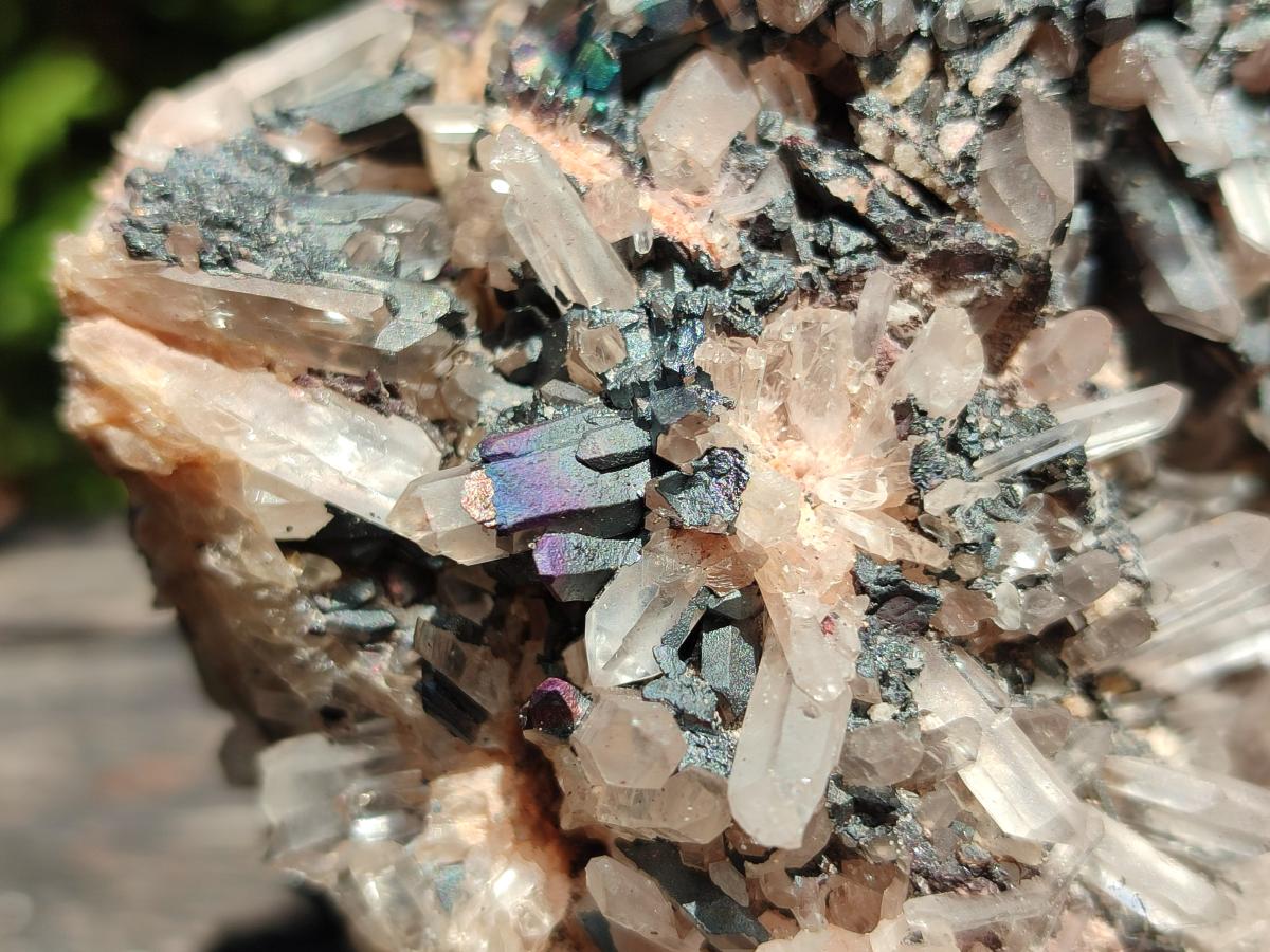Natural Blacknite Quartz Cluster Specimens x 2 From Madagascar - Toprock Gemstones and Minerals 