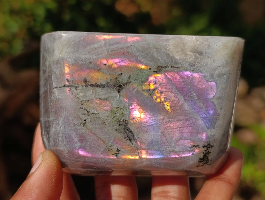 Polished Rare Purple Sunset Flash Labradorite Standing Free Forms x 6 From Madagascar - Toprock Gemstones and Minerals 