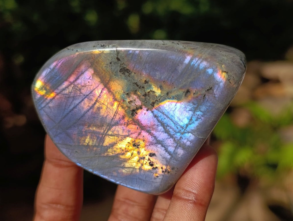 Polished Rare Purple Sunset Flash Labradorite Standing Free Forms x 6 From Madagascar - Toprock Gemstones and Minerals 
