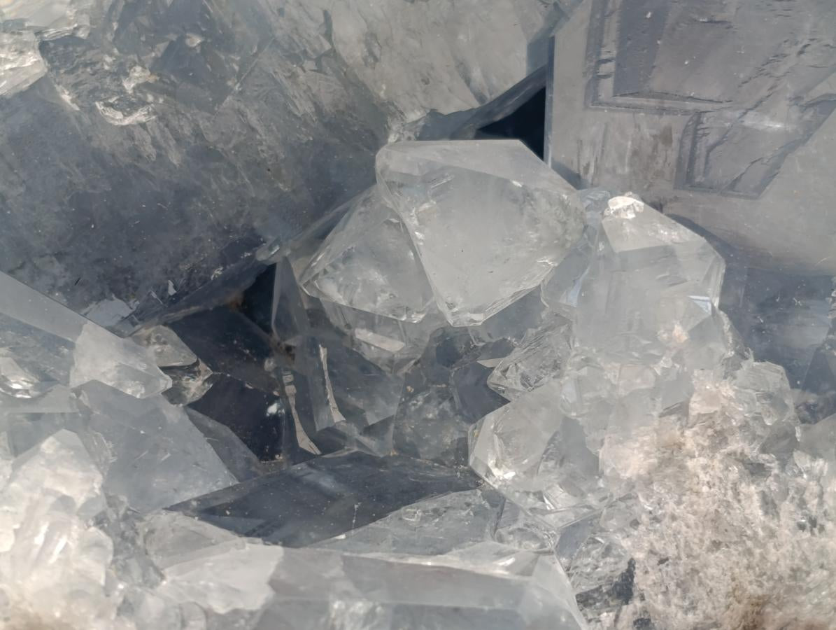 Natural Blue Celestite Geode Cluster Specimens x 2 From Sakoany, Madagascar - Toprock Gemstones and Minerals 