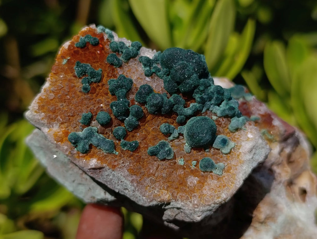 Natural Silky Ball Malachite and Drusy Quartz on Dolomite Specimens x 4 From Mindingi Mine, Kambove, Congo - Toprock Gemstones and Minerals 
