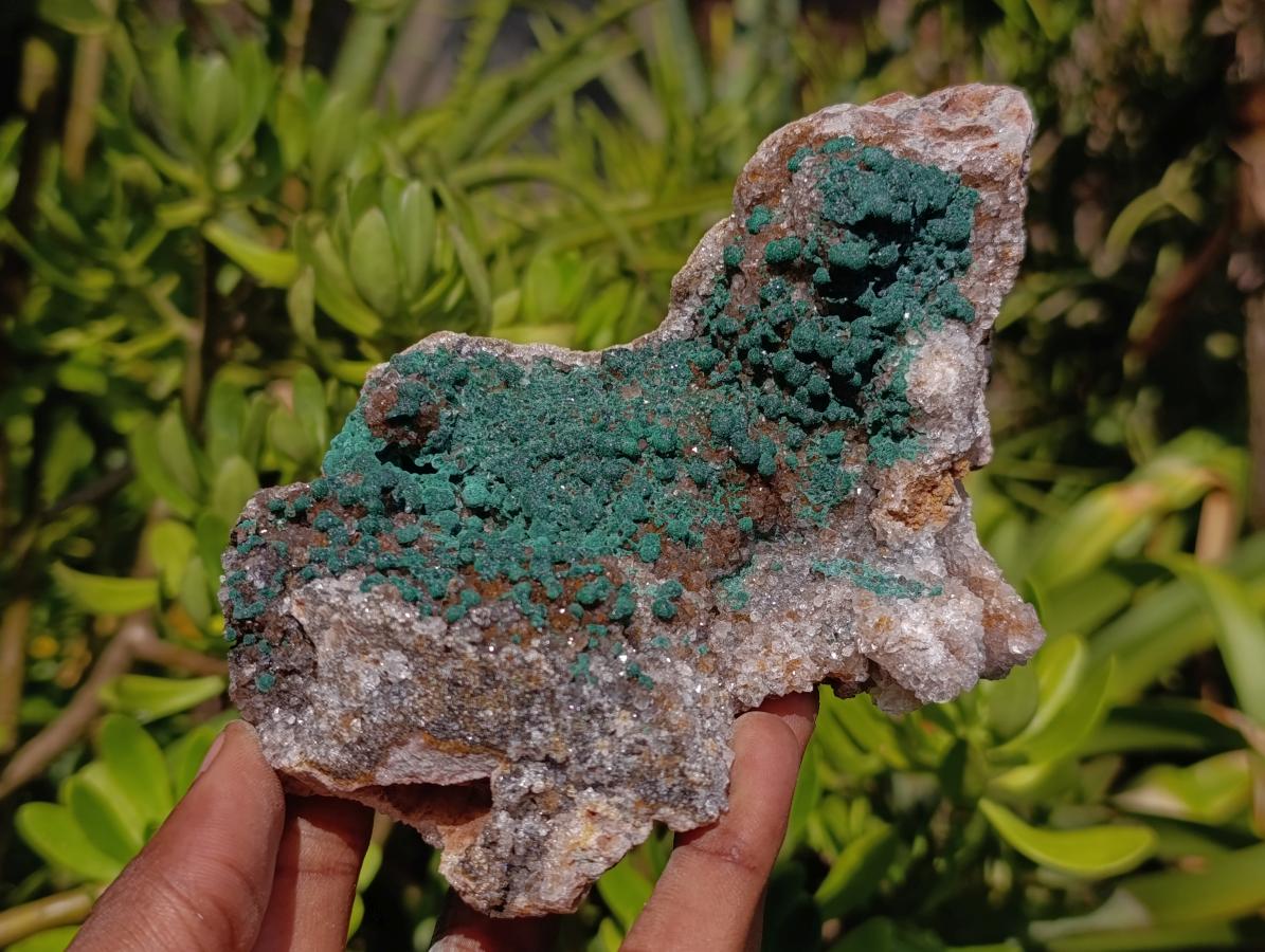 Natural Silky Ball Malachite and Drusy Quartz on Dolomite Specimens x 4 From Mindingi Mine, Kambove, Congo - Toprock Gemstones and Minerals 