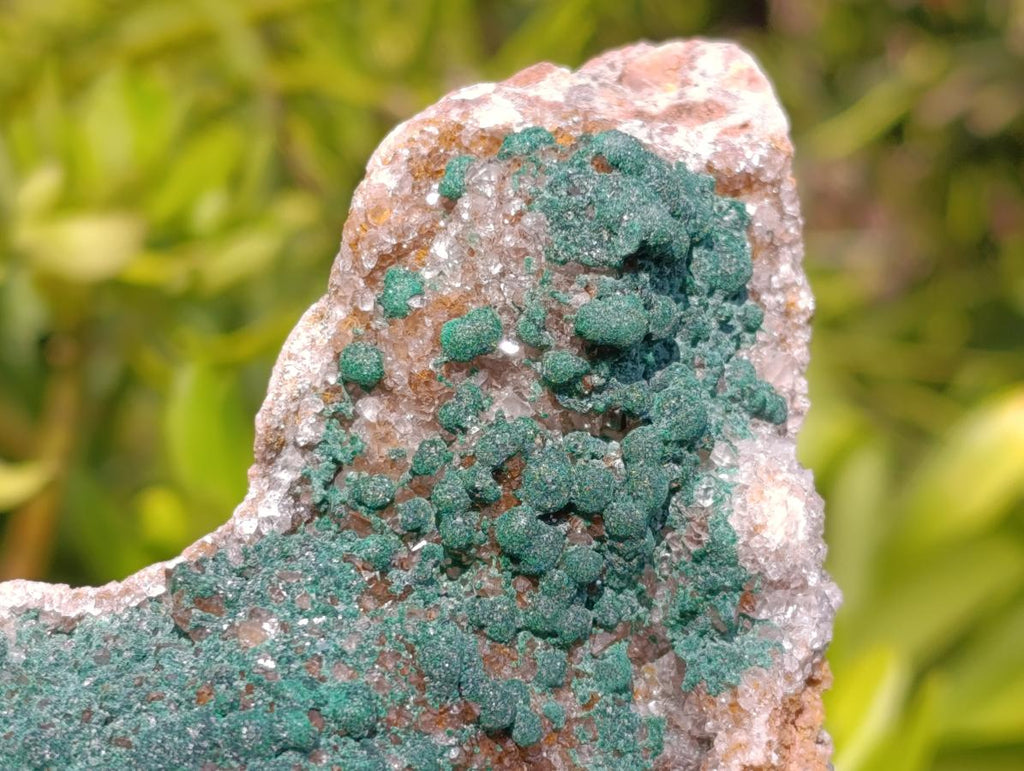 Natural Silky Ball Malachite and Drusy Quartz on Dolomite Specimens x 4 From Mindingi Mine, Kambove, Congo - Toprock Gemstones and Minerals 
