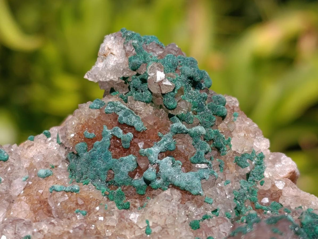 Natural Silky Ball Malachite and Drusy Quartz on Dolomite Specimens x 4 From Mindingi Mine, Kambove, Congo - Toprock Gemstones and Minerals 