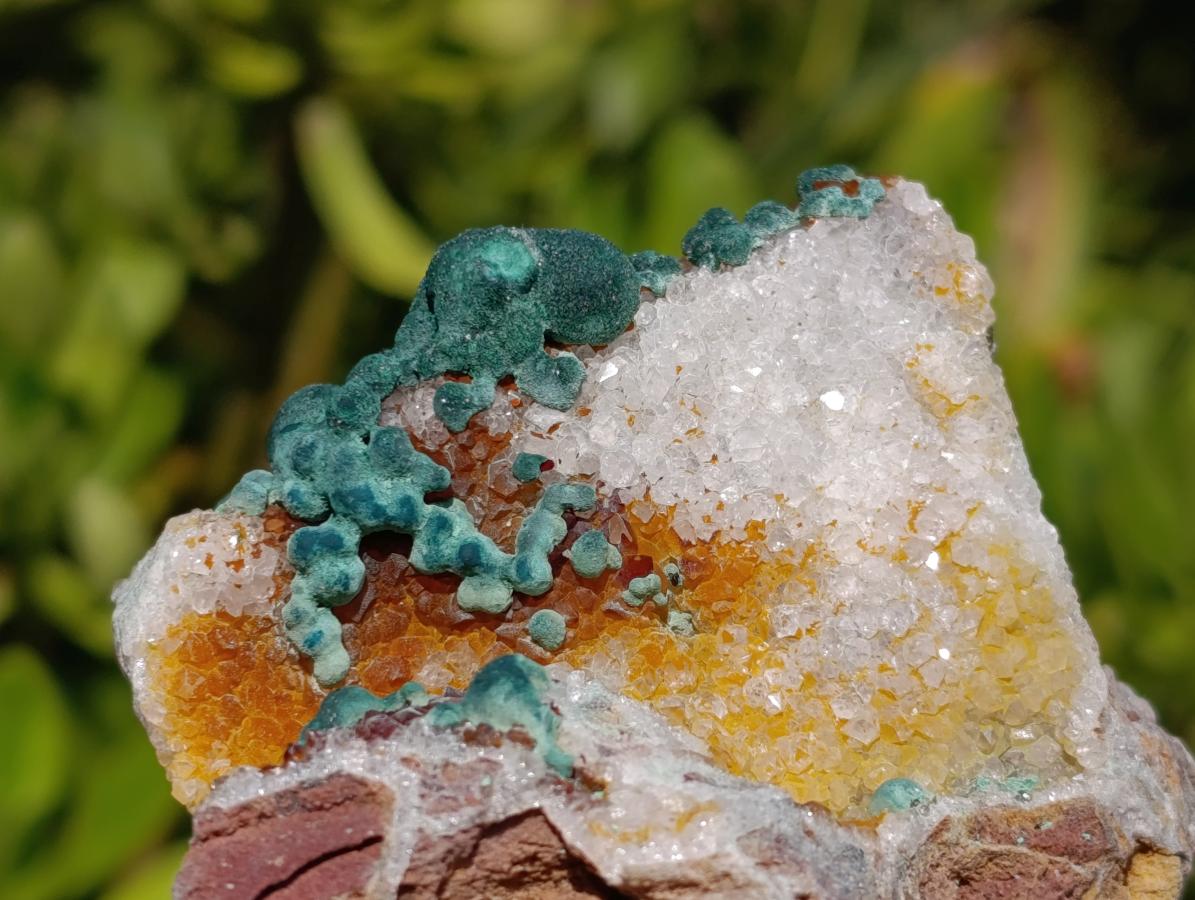 Natural Silky Ball Malachite and Drusy Quartz on Dolomite Specimens x 4 From Mindingi Mine, Kambove, Congo - Toprock Gemstones and Minerals 
