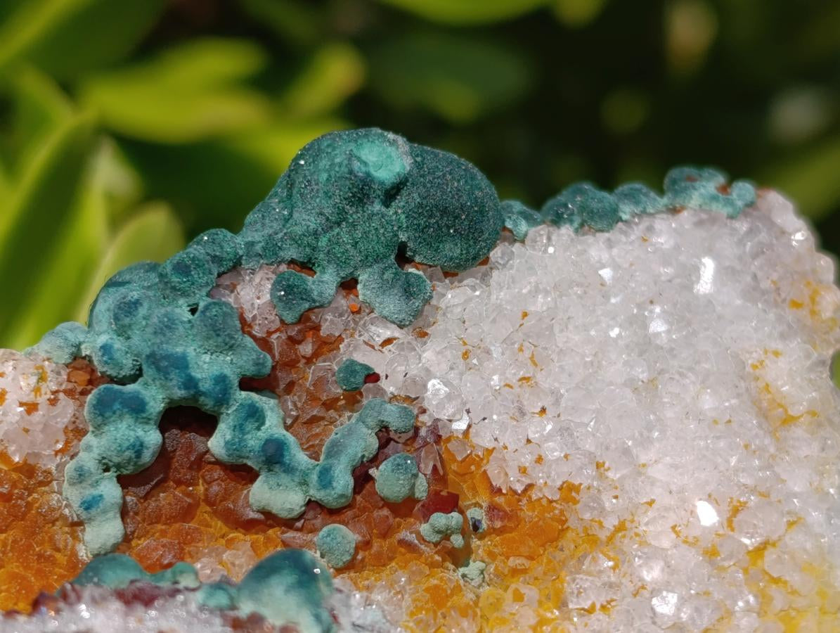 Natural Silky Ball Malachite and Drusy Quartz on Dolomite Specimens x 4 From Mindingi Mine, Kambove, Congo - Toprock Gemstones and Minerals 