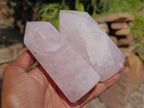 Polished Gemmy Rose Quartz Crystal Points x 4 From Madagascar - Toprock Gemstones and Minerals 