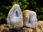Natural Blue Lace Agate Geode and Cluster Specimens x 12 From Nsanje, Malawi - Toprock Gemstones and Minerals 