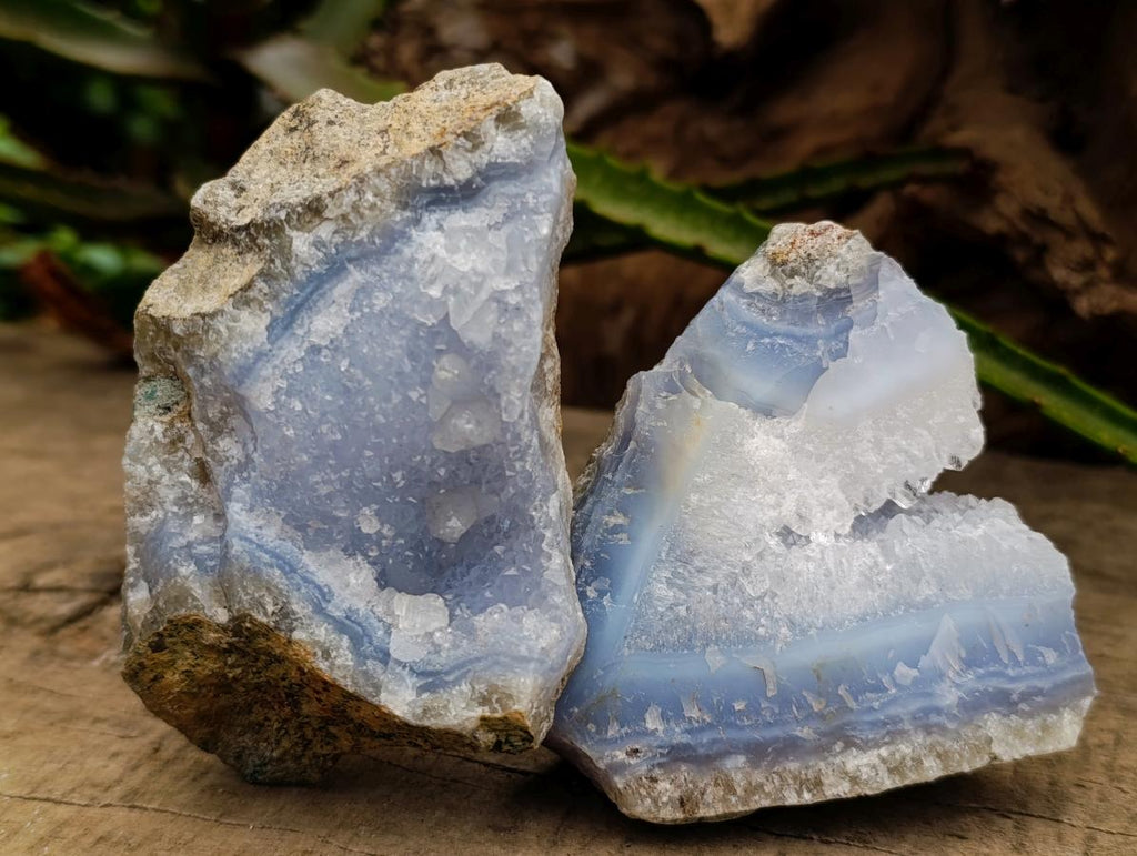 Natural Blue Lace Agate Geode and Cluster Specimens x 12 From Nsanje, Malawi - Toprock Gemstones and Minerals 