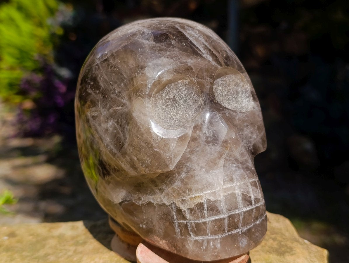 Hand Made XL Smokey Quartz Skull x 1 From Madagascar - Toprock Gemstones and Minerals 