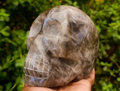Hand Made XL Smokey Quartz Skull x 1 From Madagascar - Toprock Gemstones and Minerals 