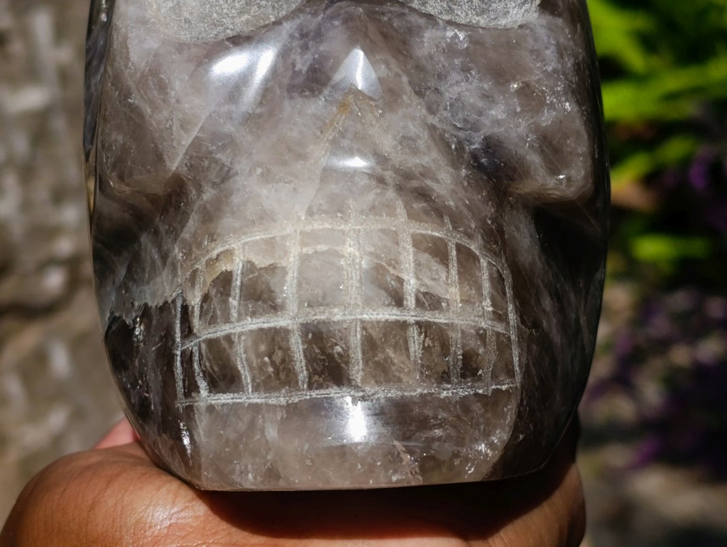 Hand Made XL Smokey Quartz Skull x 1 From Madagascar - Toprock Gemstones and Minerals 