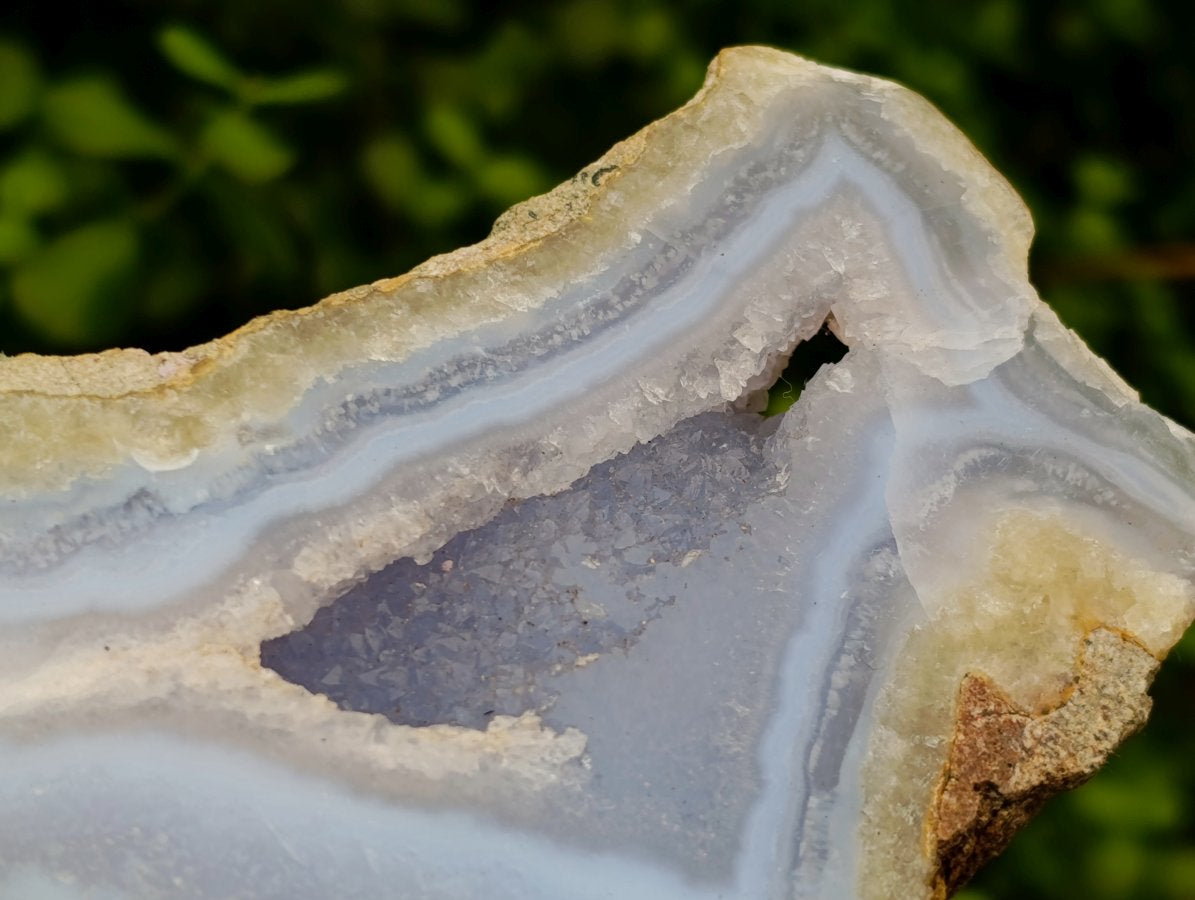 Polished One Side Blue Lace Agate Specimens x 6 From Nsanje, Malawi - Toprock Gemstones and Minerals 