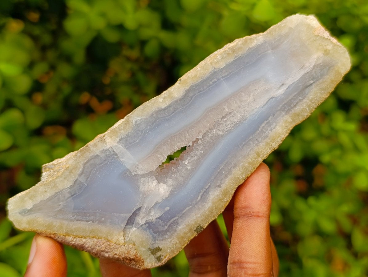 Polished One Side Blue Lace Agate Specimens x 6 From Nsanje, Malawi - Toprock Gemstones and Minerals 