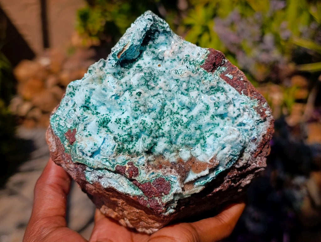 Natural Large Drusy Coated Chrysocolla with Malachite Specimen x 1 From Lupoto Mine, Congo - Toprock Gemstones and Minerals 