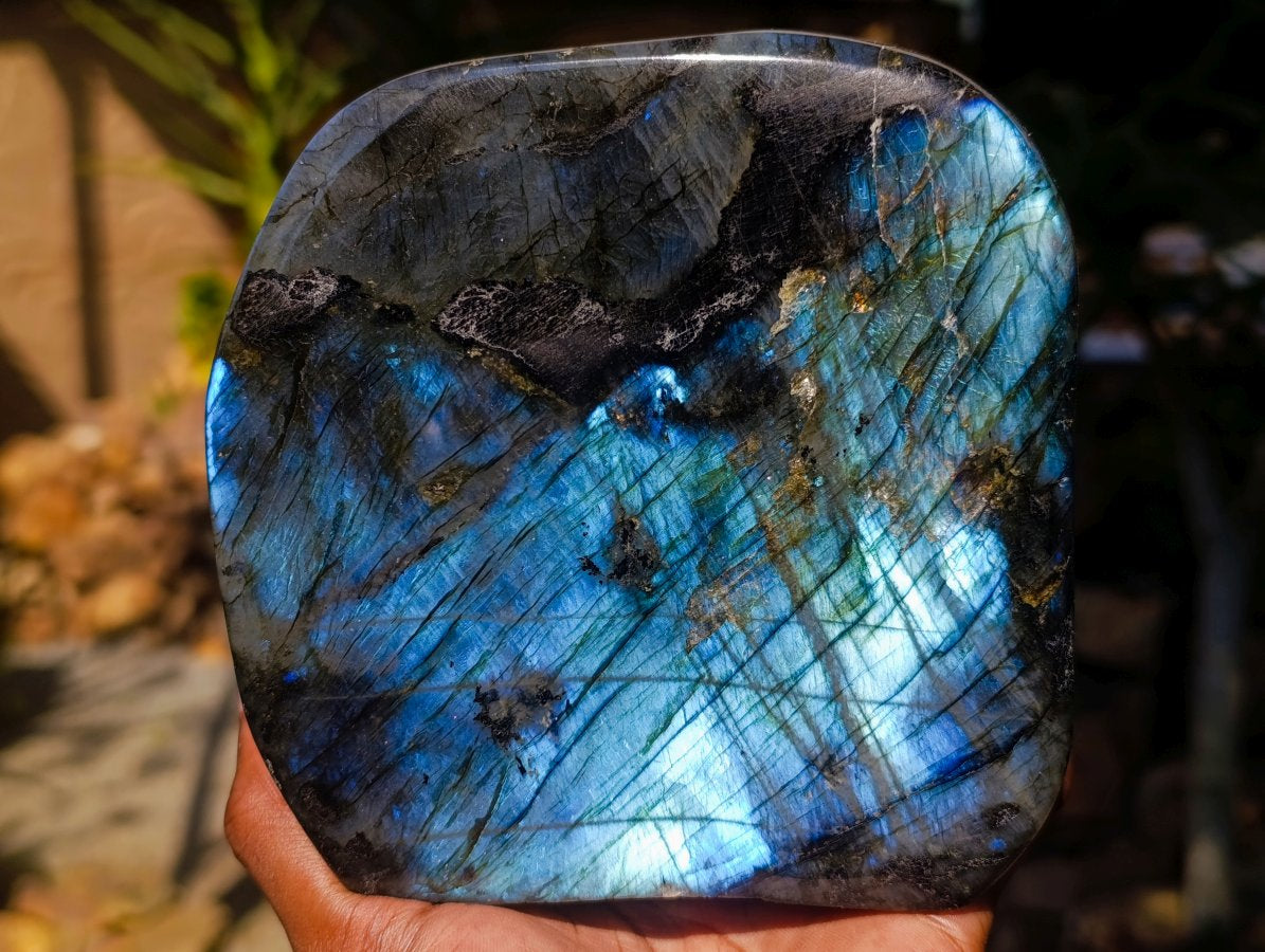 Polished Labradorite Standing Free Forms x 2 From Madagascar - Toprock Gemstones and Minerals 