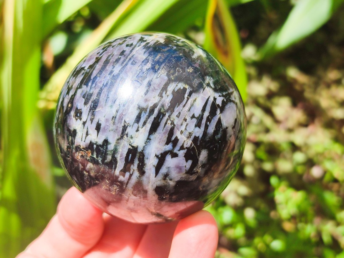 Polished Gabbro 'Merlinite' Spheres x 5 From Ambatofinandrahana, Madagascar - Toprock Gemstones and Minerals 