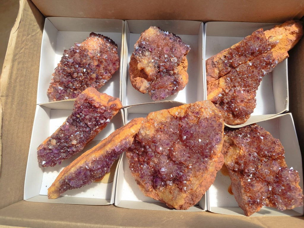 Natural Dark Purple Amethyst Spirit Quartz Crystal Plates x 7 From Boekenhouthoek, South Africa - Toprock Gemstones and Minerals 