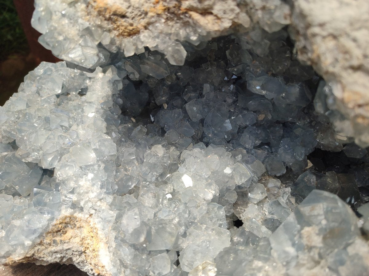 Natural XL Blue Celestite Geode Specimen x 1 From Sakoany, Madagascar - Toprock Gemstones and Minerals 