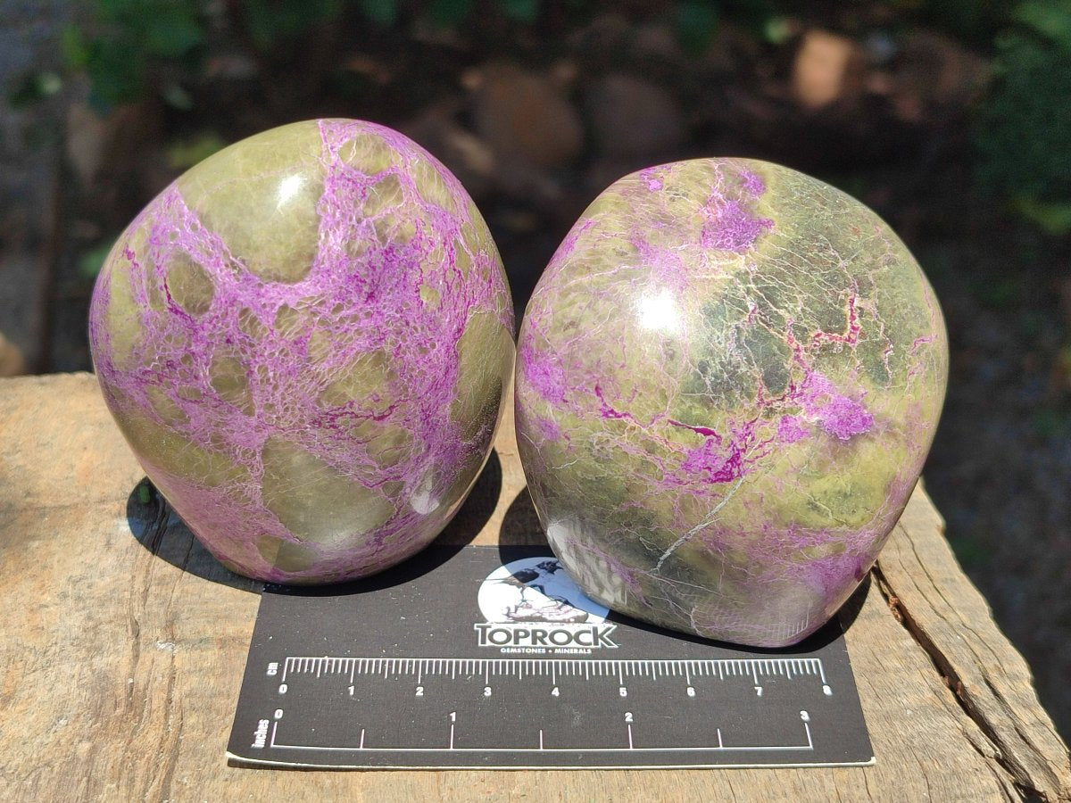 Polished Stichtite Standing Free Forms x 6 From Barberton, South Africa - Toprock Gemstones and Minerals 