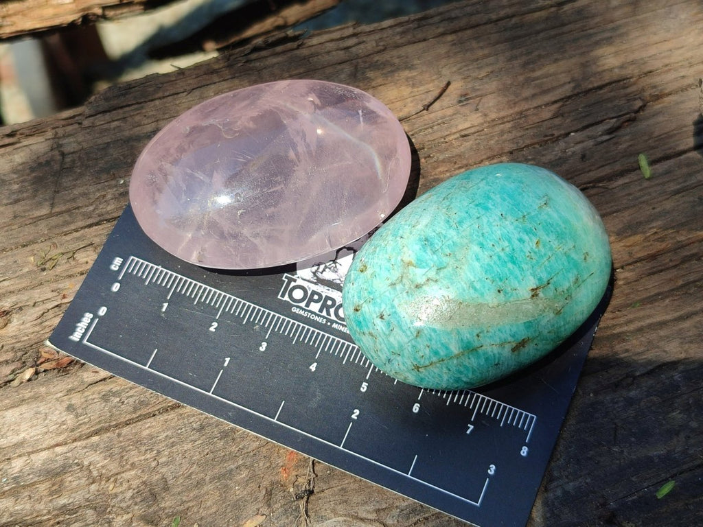 Polished Multi Mineral Galets x 12 From Madagascar - Toprock Gemstones and Minerals 