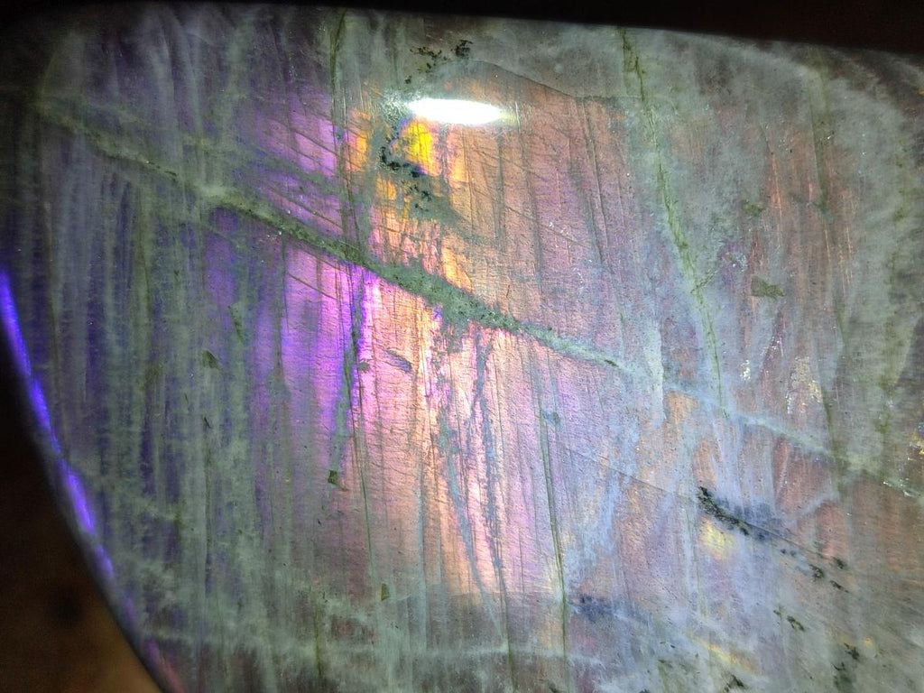 Polished Rare Purple Sunset Flash Labradorite Standing Free Form x 2 From Madagascar - Toprock Gemstones and Minerals 