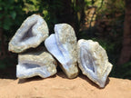 Natural Blue Lace Agate Clusters Specimens x 12 From Nsanje, Malawi - Toprock Gemstones and Minerals 