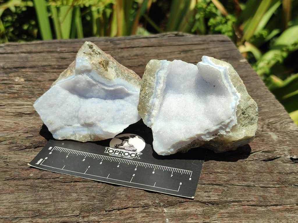 Natural Blue Lace Agate Clusters Specimens x 12 From Nsanje, Malawi - Toprock Gemstones and Minerals 