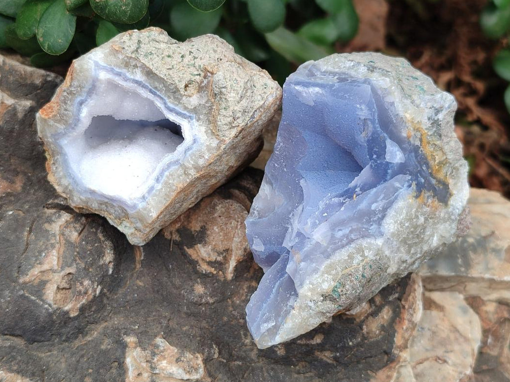 Natural Blue Lace Agate Clusters Specimens x 12 From Nsanje, Malawi - Toprock Gemstones and Minerals 