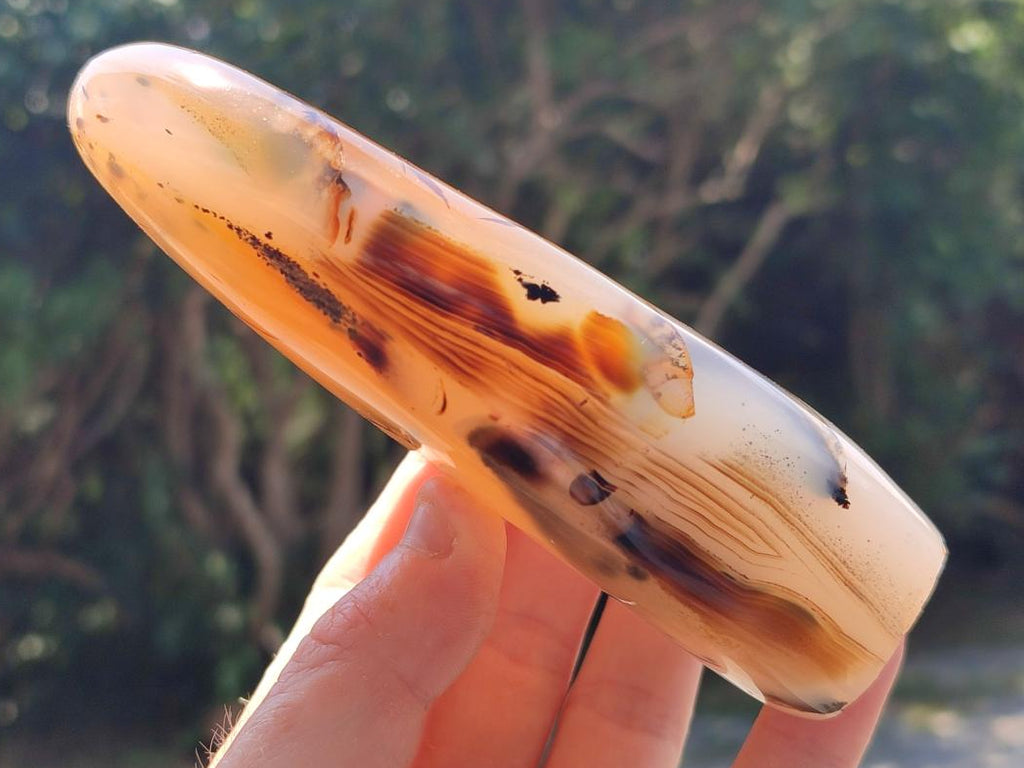 Polished Dendritic Agate Standing Free Forms x 3 From Moralambo, Madagascar - Toprock Gemstones and Minerals 